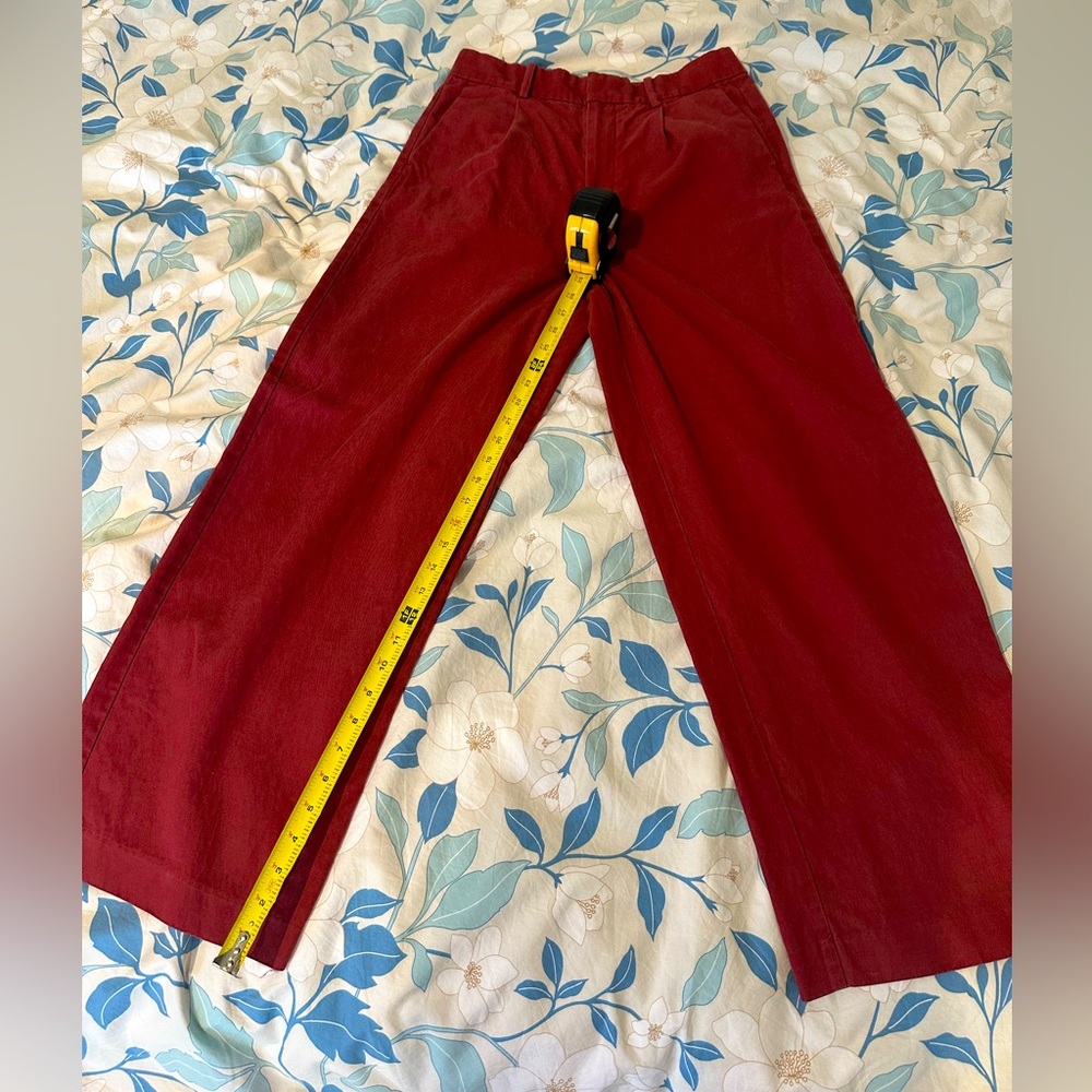 Madewell Slouchy Straight Pants Drapey Twill Burgundy Size 4
